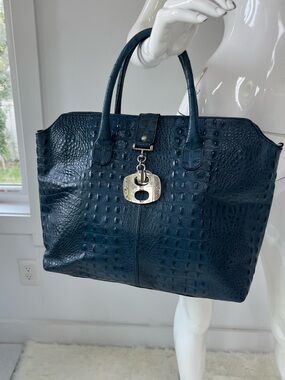 Genuine leather Tote Bag Made in Italy purse Laptop bag crocodile design
